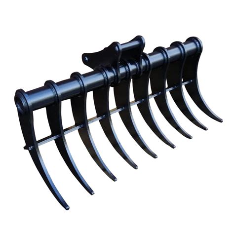 mini excavator land clearing rake|rake attachment for mini excavator.